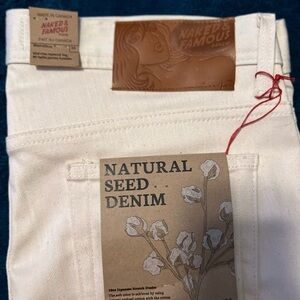 NWT Naked and Famous denim Natural seed denim 34 Weird Guy